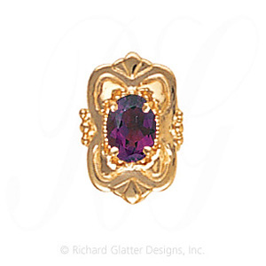 GS459 AMY - 14 Karat Gold Amethyst Slide 
